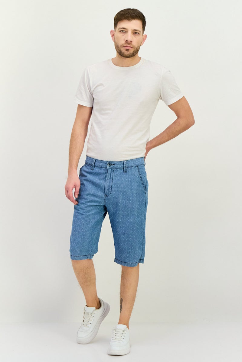 GAS Men Allover Print Basic Shorts, Light Blue - Image 4